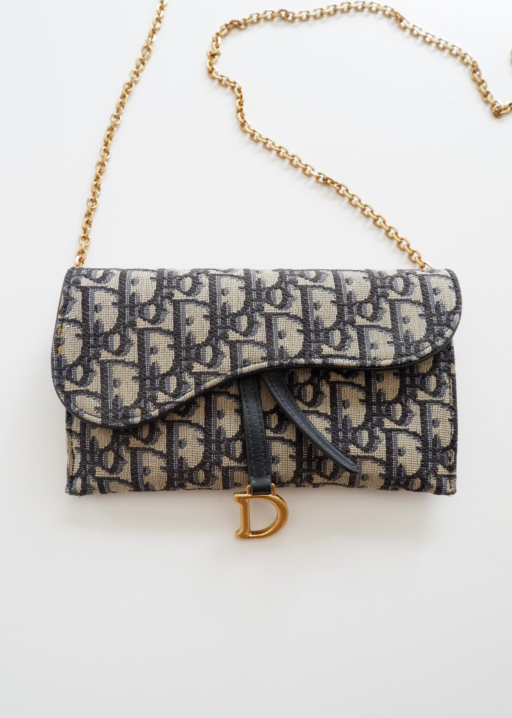 Authentic Preowned Dior Navy Oblique WOC Crossbody Bag