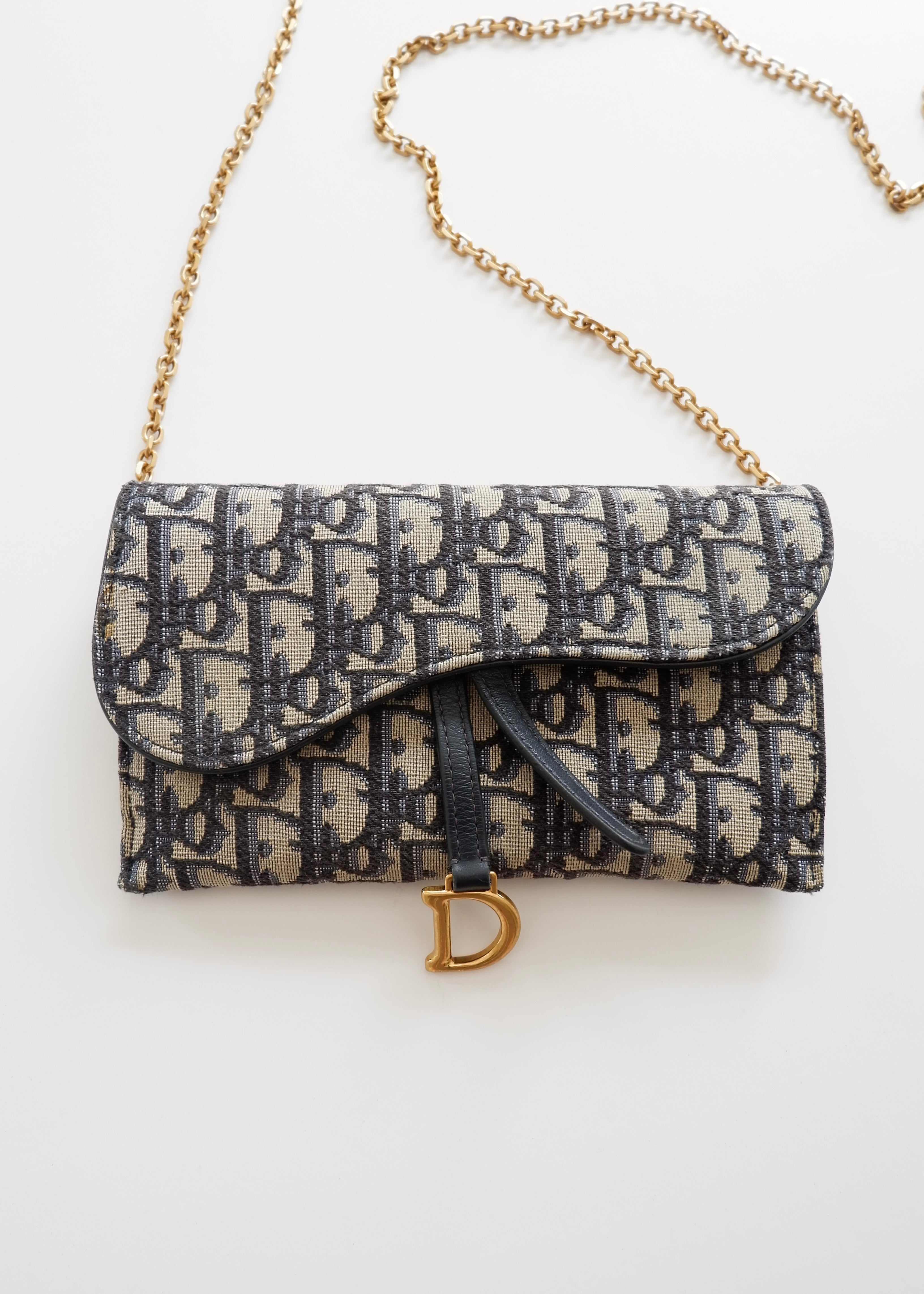 Authentic Preowned Dior Navy Oblique WOC Crossbody Bag