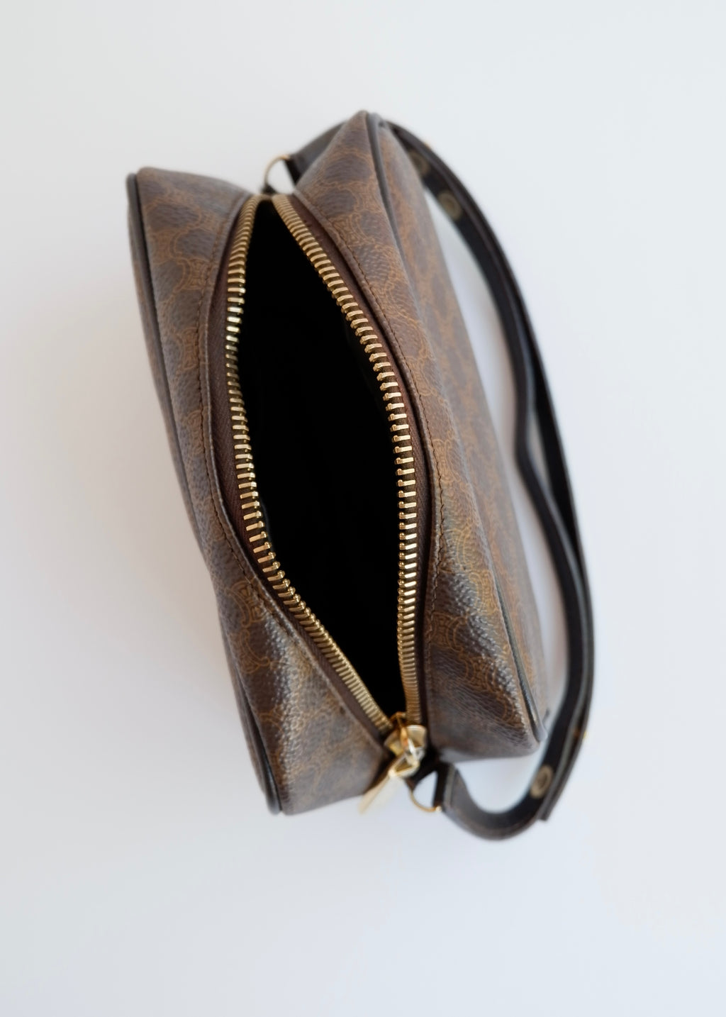 Authentic Preowned Vintage Celine Brown Coated Canvas Macadam Micro Shoulder Bag