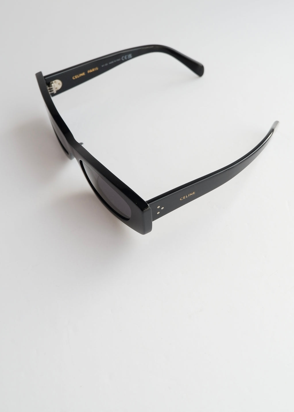 Authentiques lunettes de soleil Céline noires à monture carrée, d'occasion
