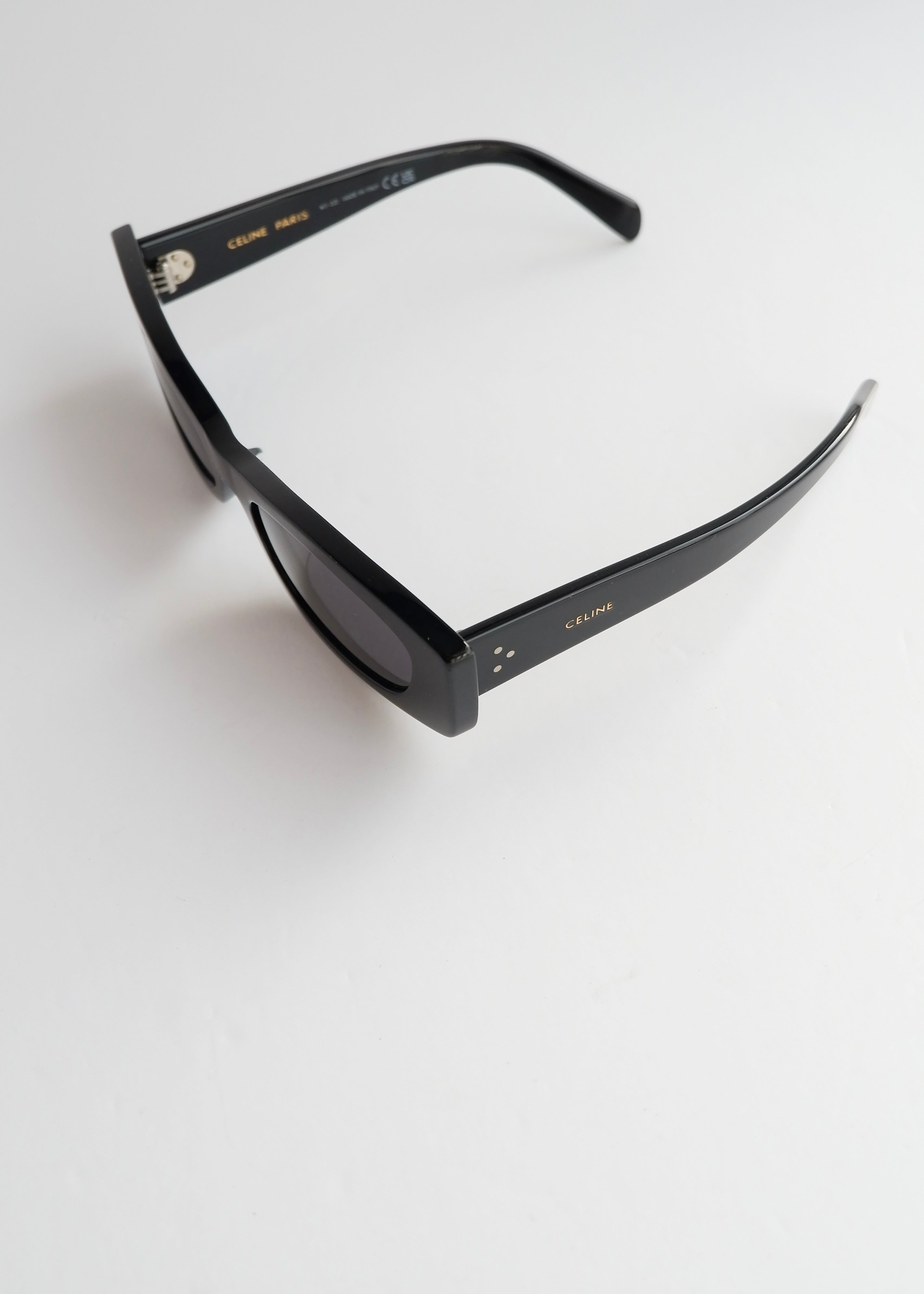 Authentiques lunettes de soleil Céline noires à monture carrée, d'occasion