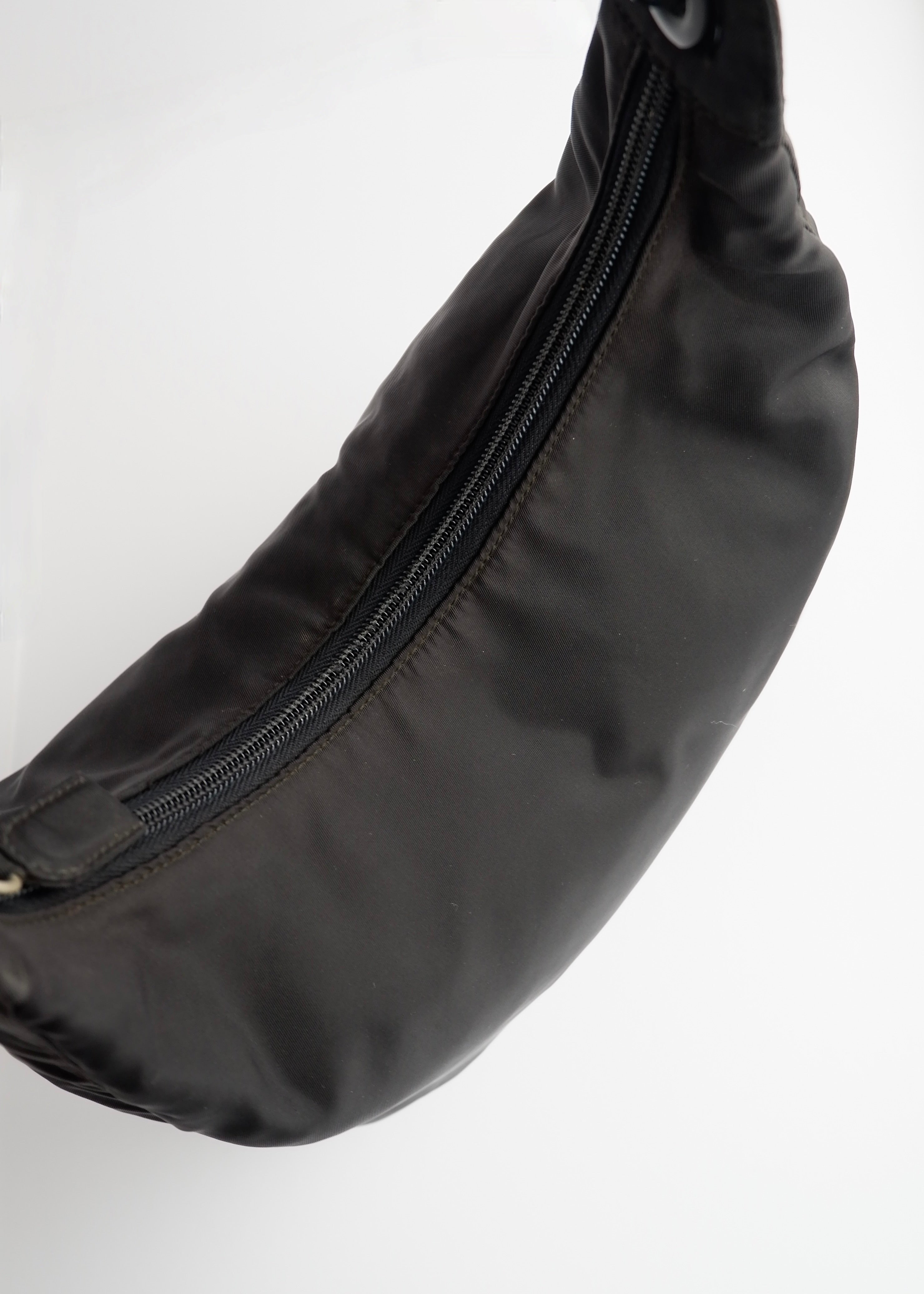 Authentic Preowned Prada Black Nylon Hobo Shoulder Bag