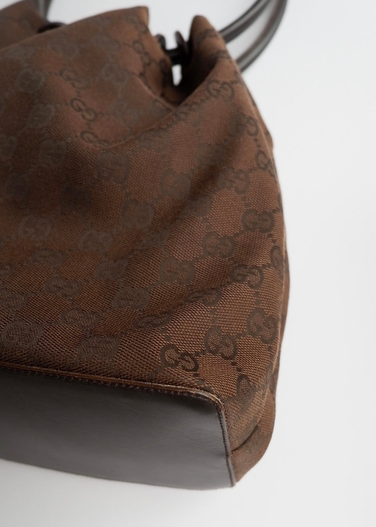 Authentic Preowned Gucci Brown GG Canvas Long Strap Shoulder Bag