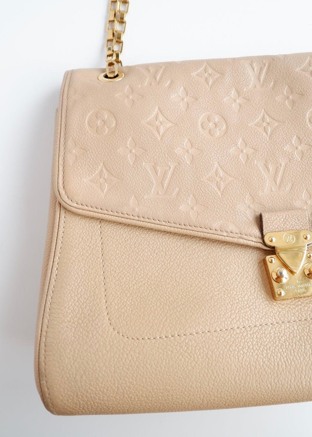 Authentic Preowned Louis Vuitton Cream Monogram Empreinte Leather St Germain MM Shoulder Bag