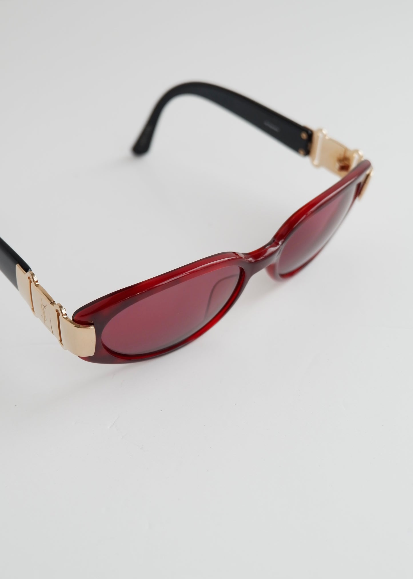 Authentic Preowned YSL Saint Laurent Red Small Frame Sunglasses