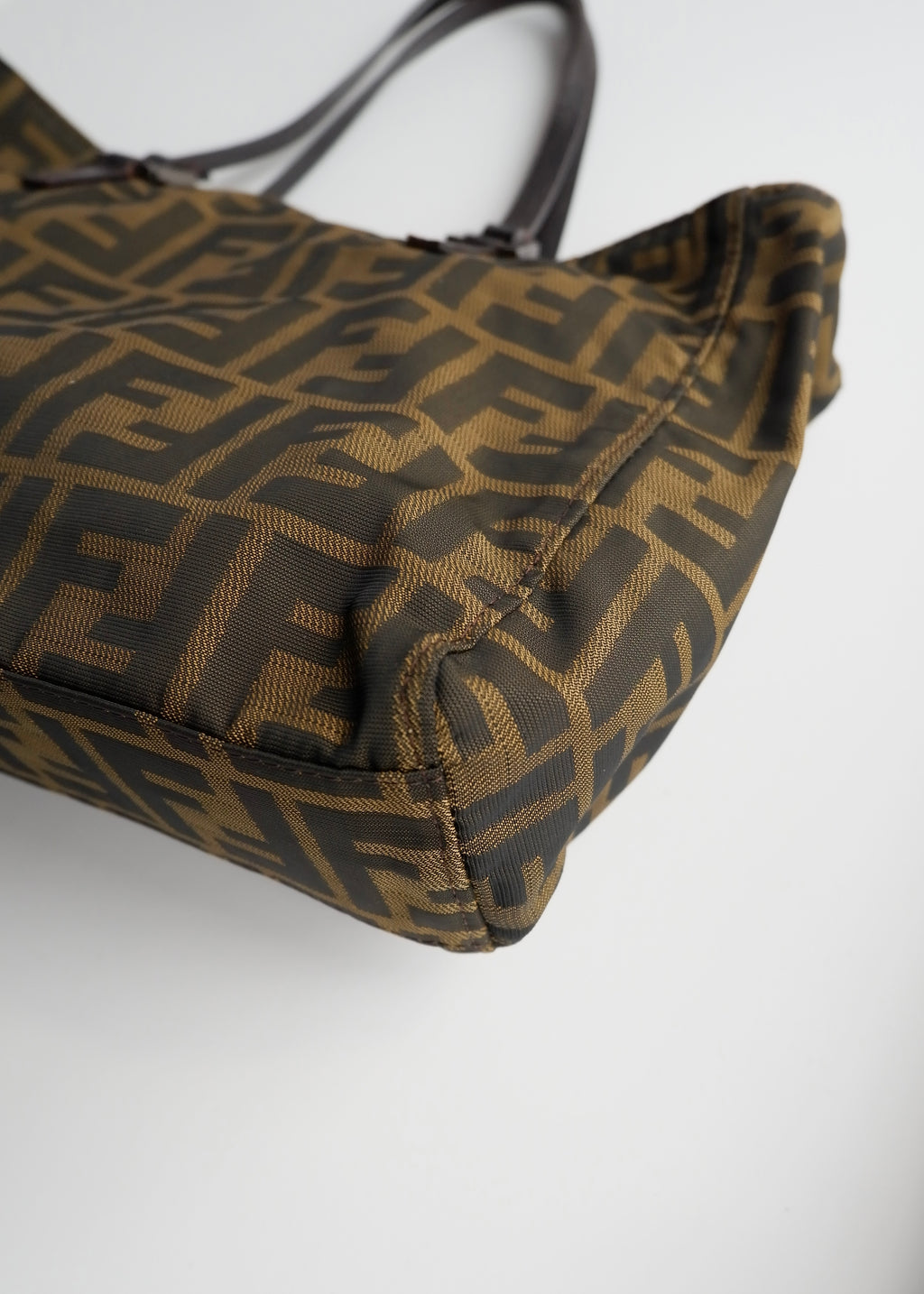 Authentic Preowned Vintage Fendi Brown Zucca Canvas Handbag