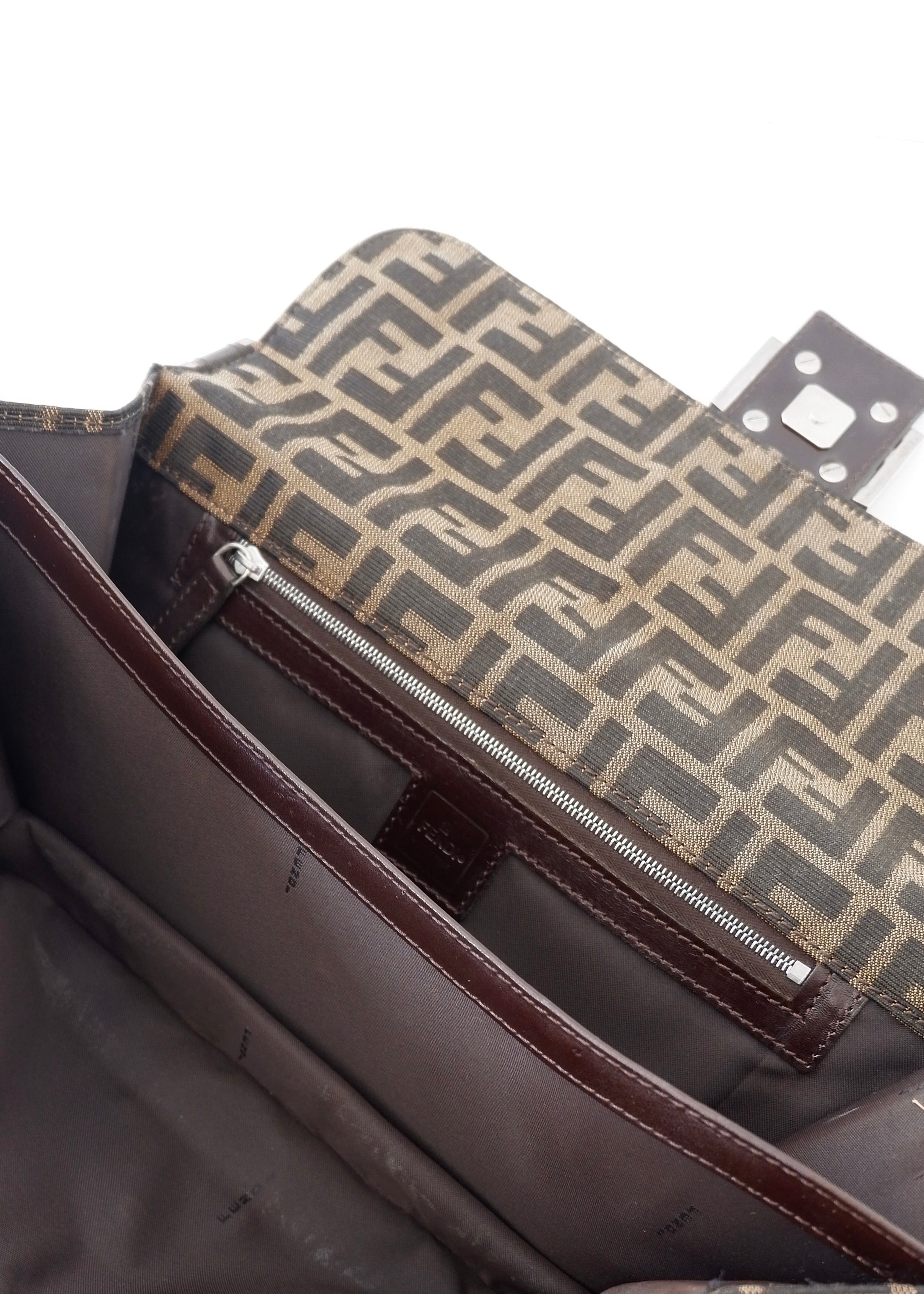 Authentic Preowned Vintage Fendi Brown Zucca Shoulder Bag