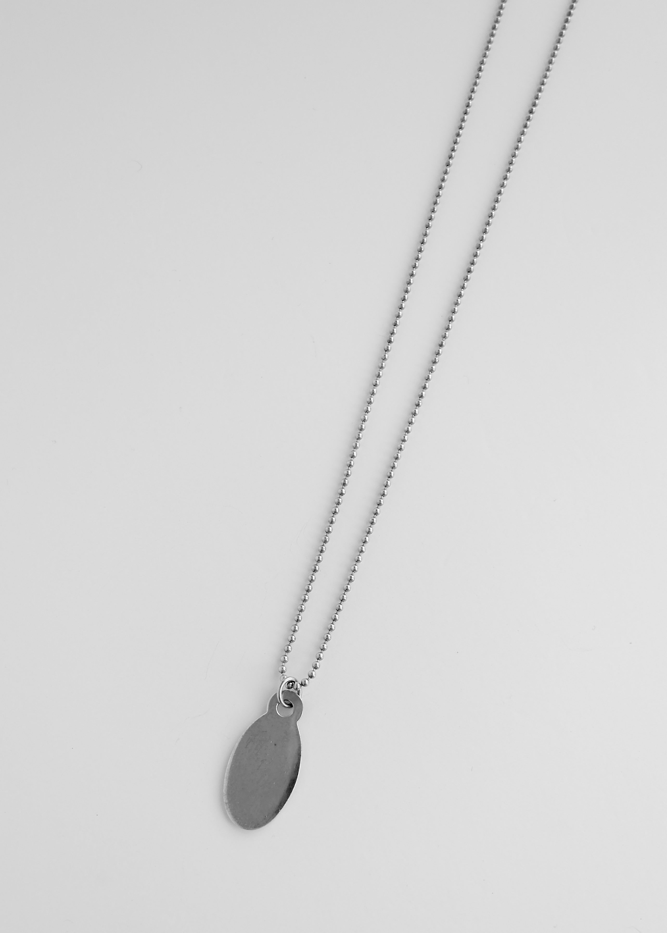 Authentique collier long chaîne avec pendentif plaque militaire Tiffany & Co. en argent d'occasion