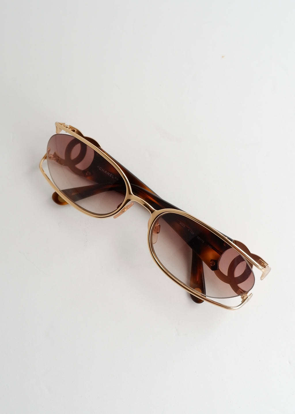Authentic Preowned Vintage Chanel Brown Tortoise Aviator Style Sunglasses