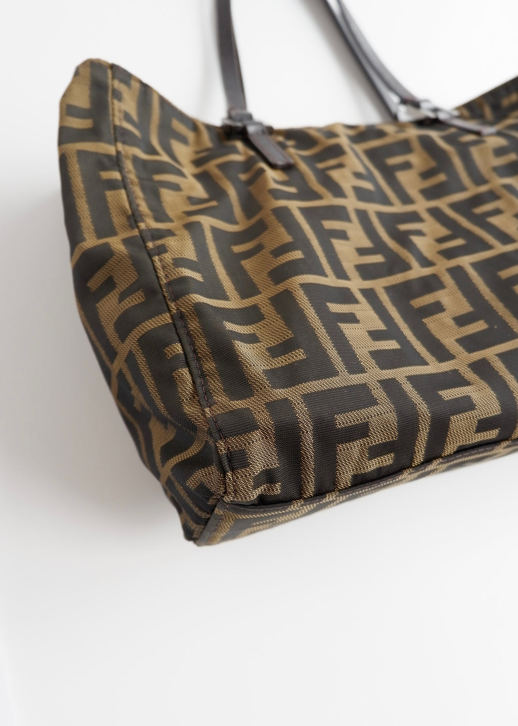 Authentic Preowned Vintage Fendi Brown Zucca Canvas Handbag