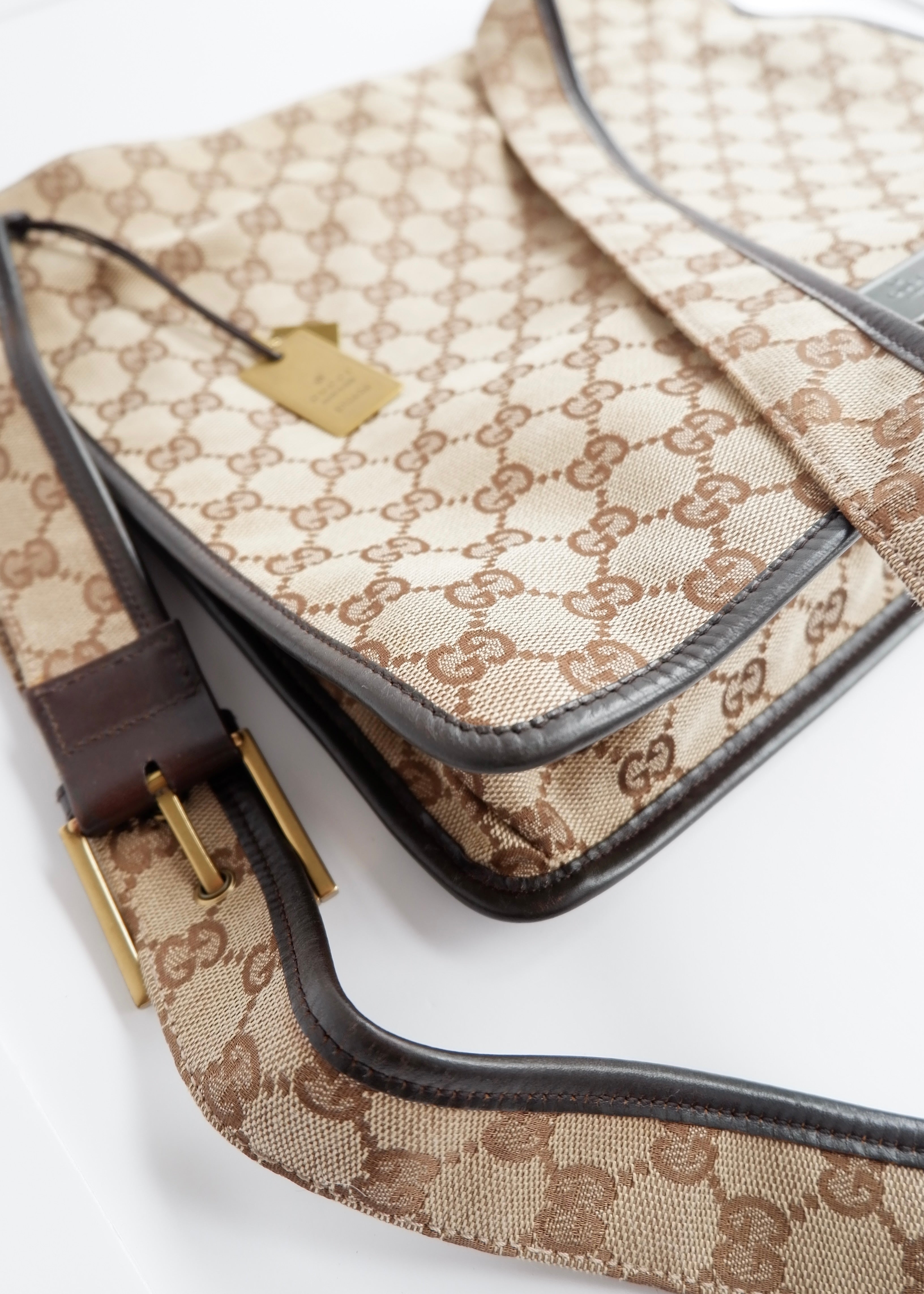 Authentic Preowned Gucci Brown GG Canvas Crossbody Bag