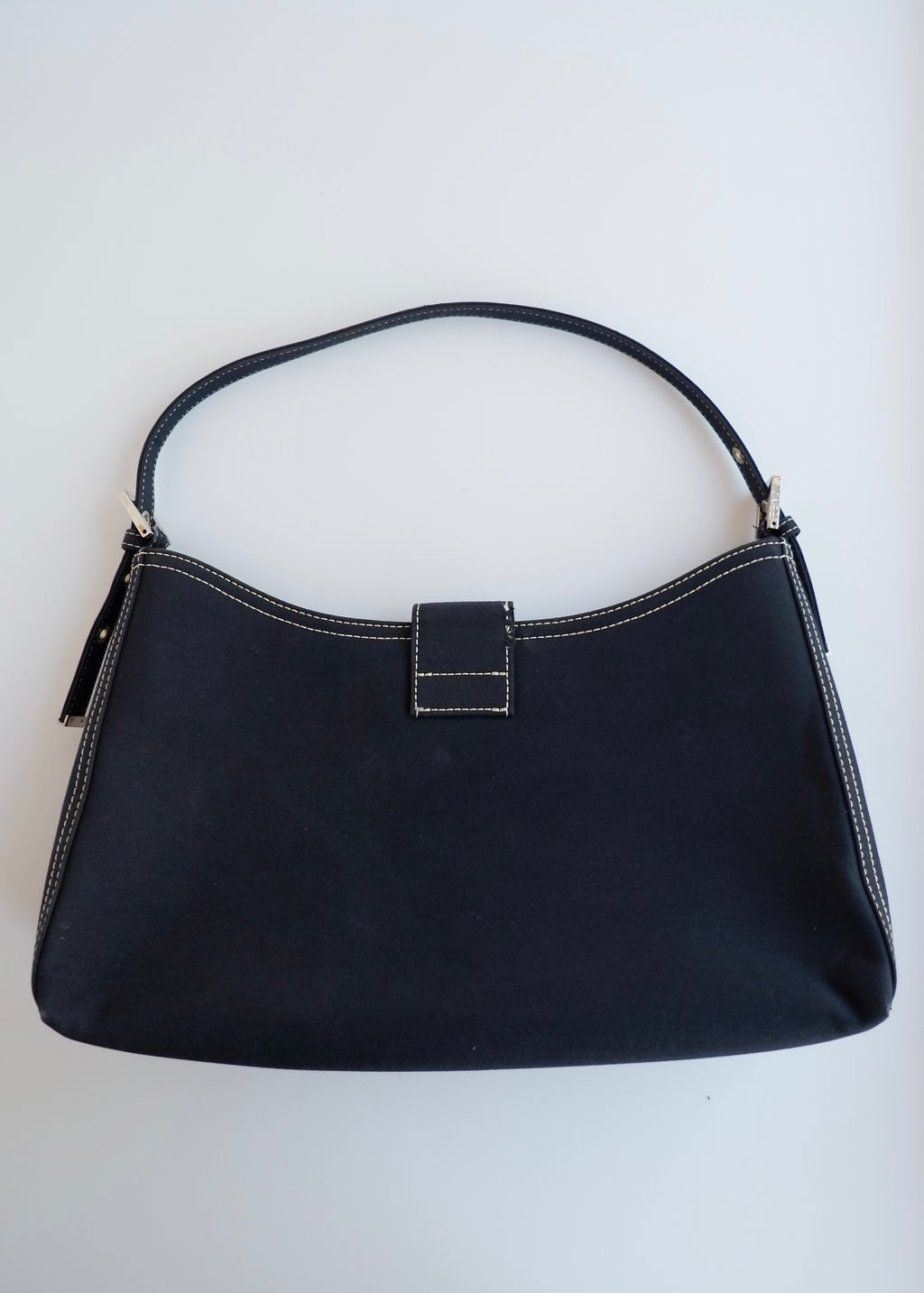 Authentic Preowned Fendi Navy Denim/Canvas Large Shoulder Bag
