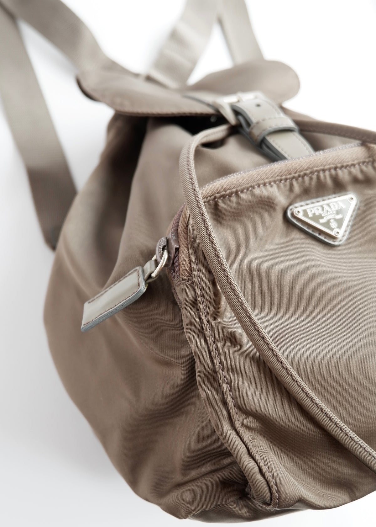 Preowned Prada Khaki Nylon Small Backpack