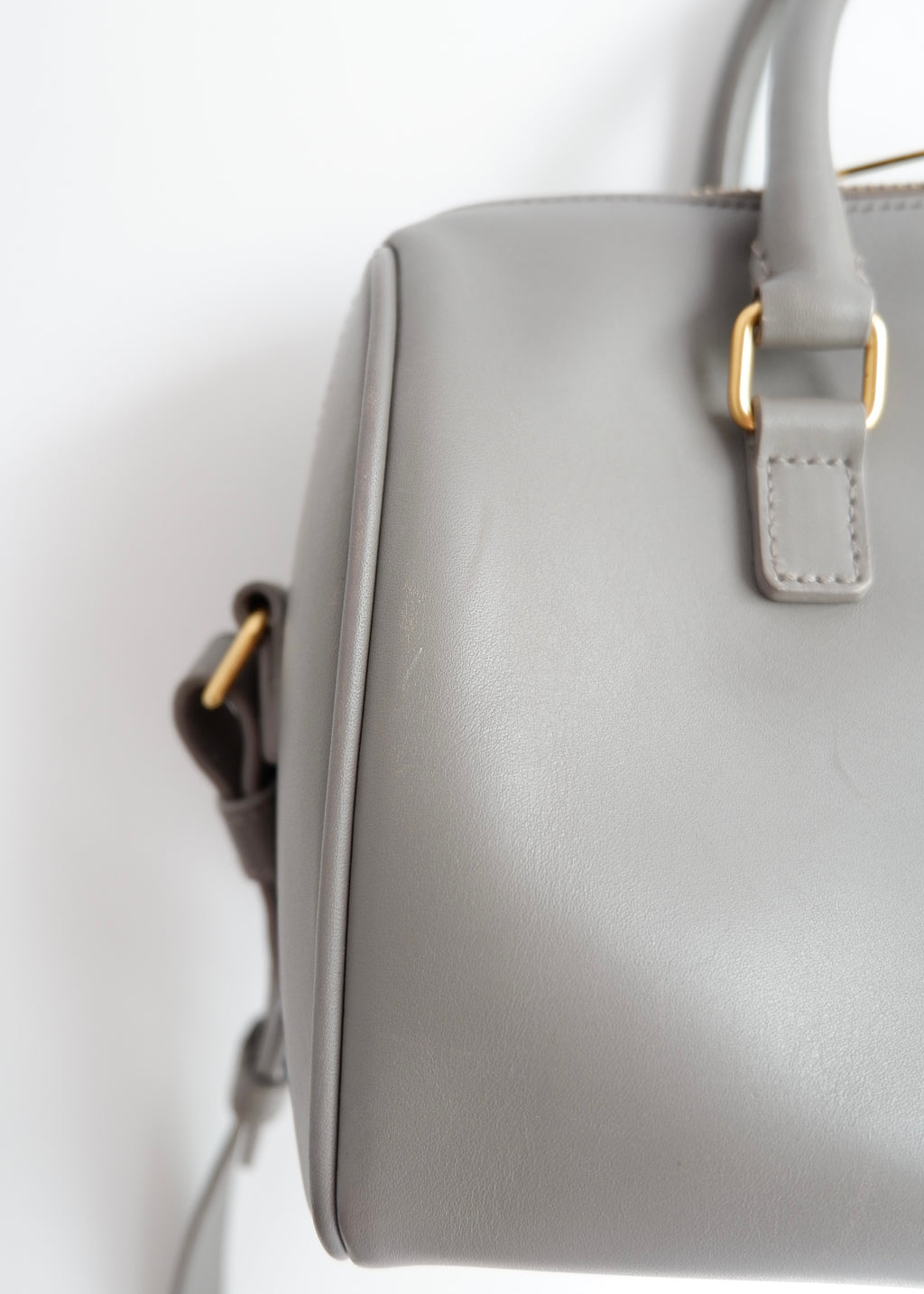 Authentic Preowned Saint Laurent Grey Leather Baby Two Way Duffle