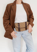 Authentique Sac Banane Gucci Marron en Toile GG et Cuir d'Occasion