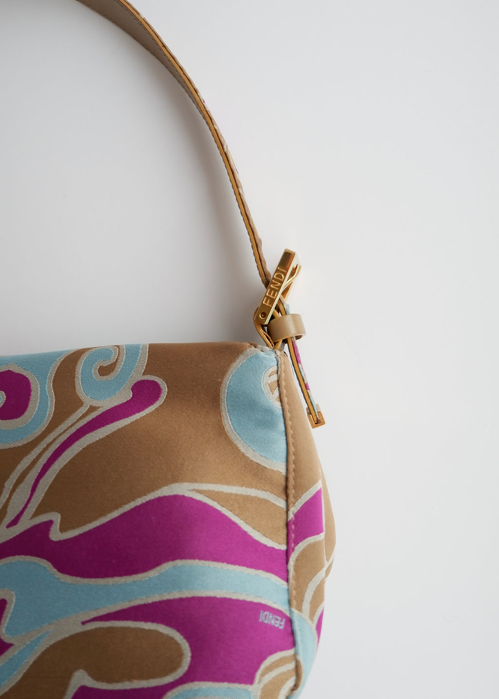 Authentic Preowned Fendi Psychedelic Swirl Multi Color Baguette Shoulder Bag