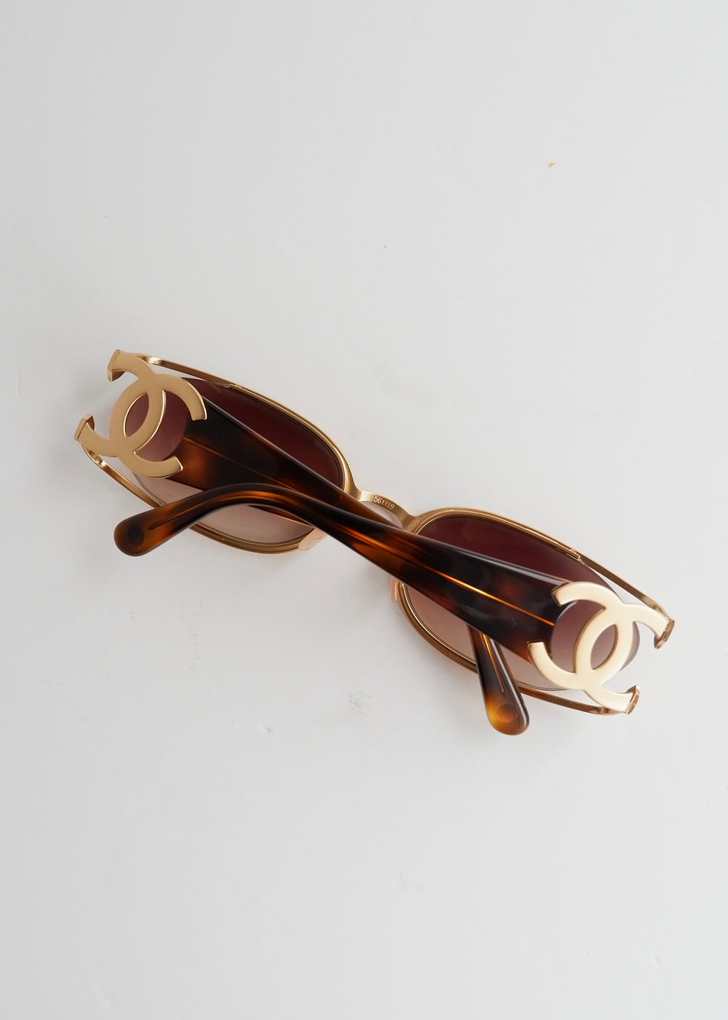 Authentic Preowned Vintage Chanel Brown Tortoise Aviator Style Sunglasses