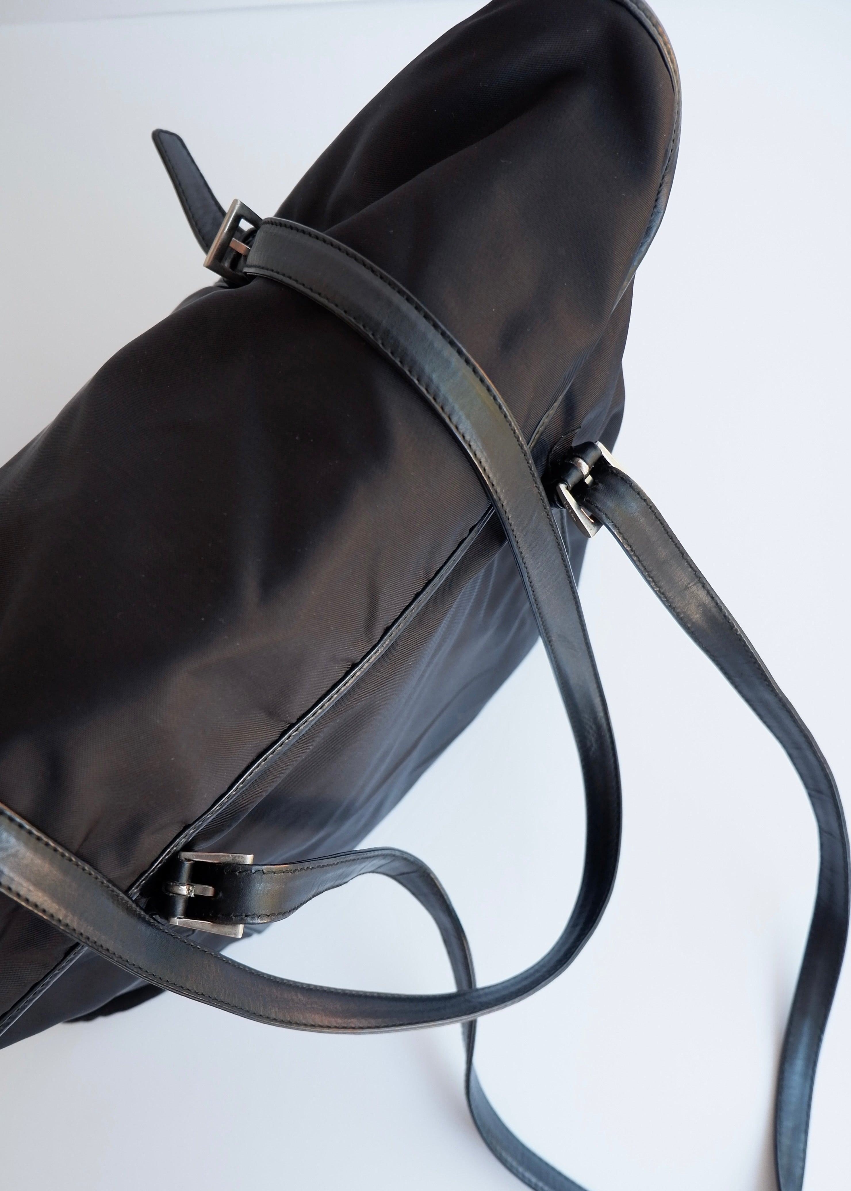 Authentic Preowned Prada Black Nylon/ Leather Tote Bag