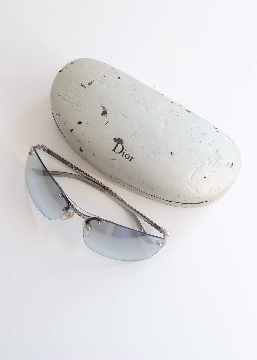 Authentiques Lunettes de Soleil Dior Étoile à Monture Carrée Argentée d'Occasion