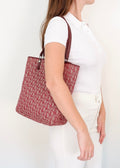 Sac fourre-tout Dior Oblique en toile rouge d'occasion authentique