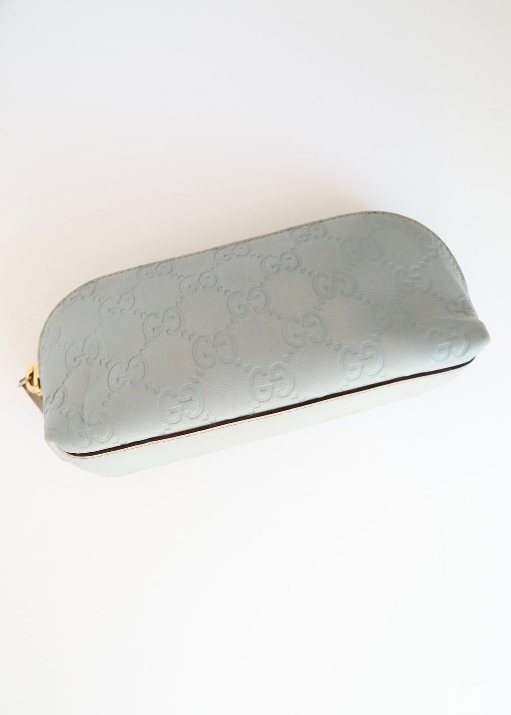Preowned Gucci Blue Leather GG Pouch