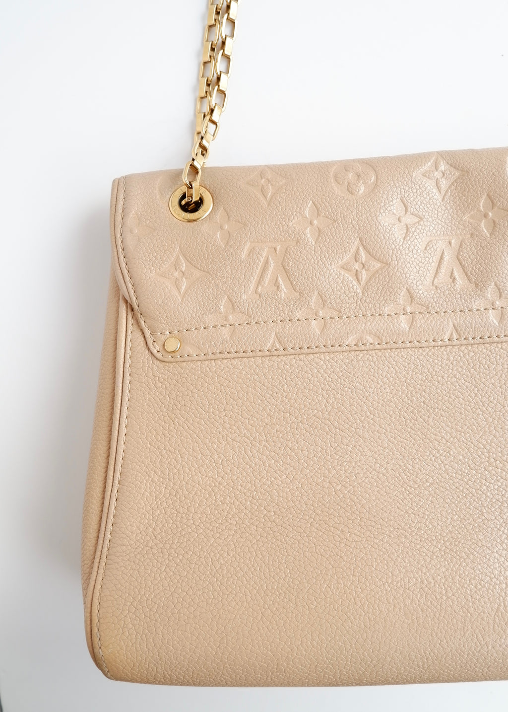 Authentic Preowned Louis Vuitton Cream Monogram Empreinte Leather St Germain MM Shoulder Bag