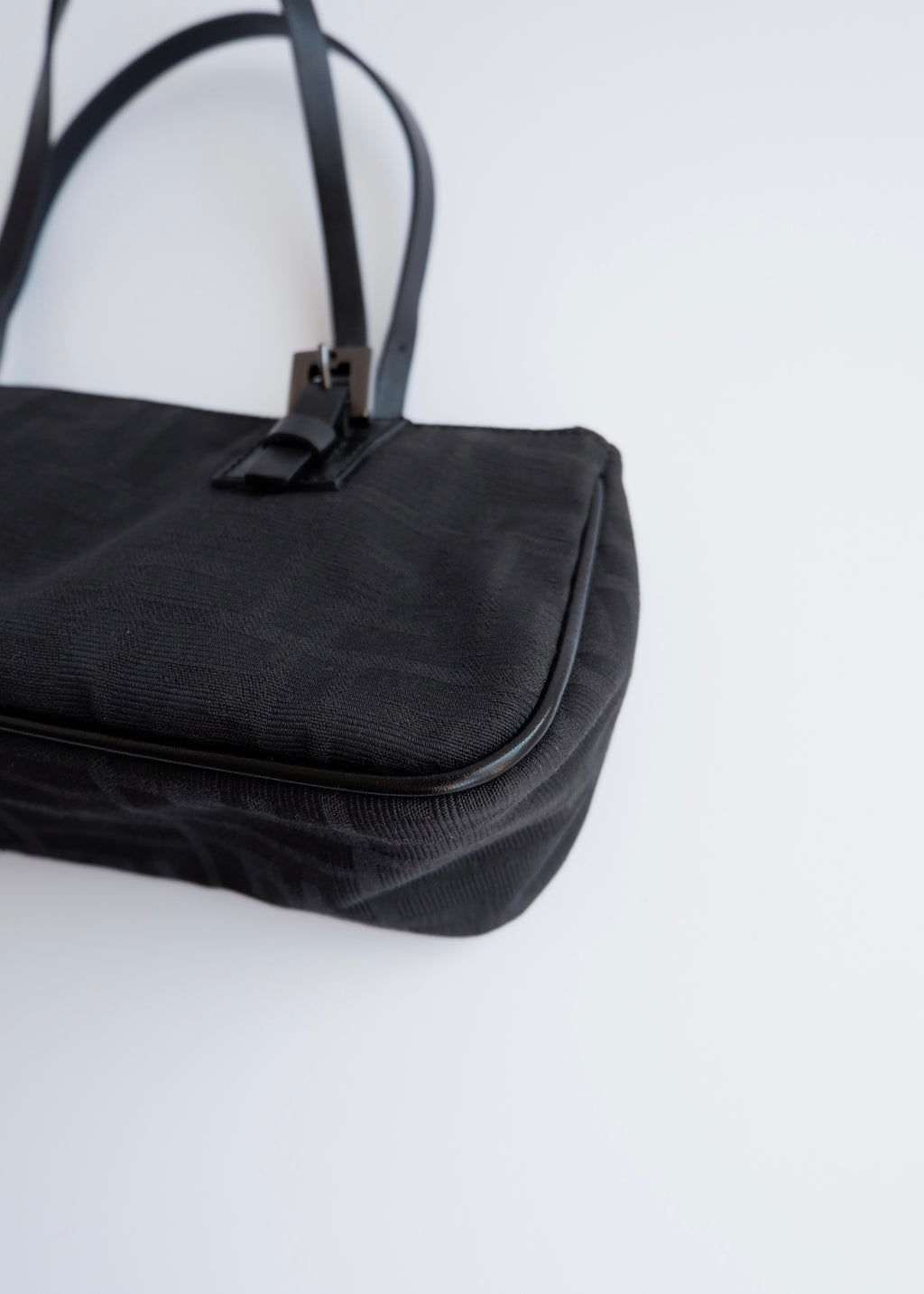 Authentic Preowned Fendi Black Zucca Canvas East West Shoulder Bag