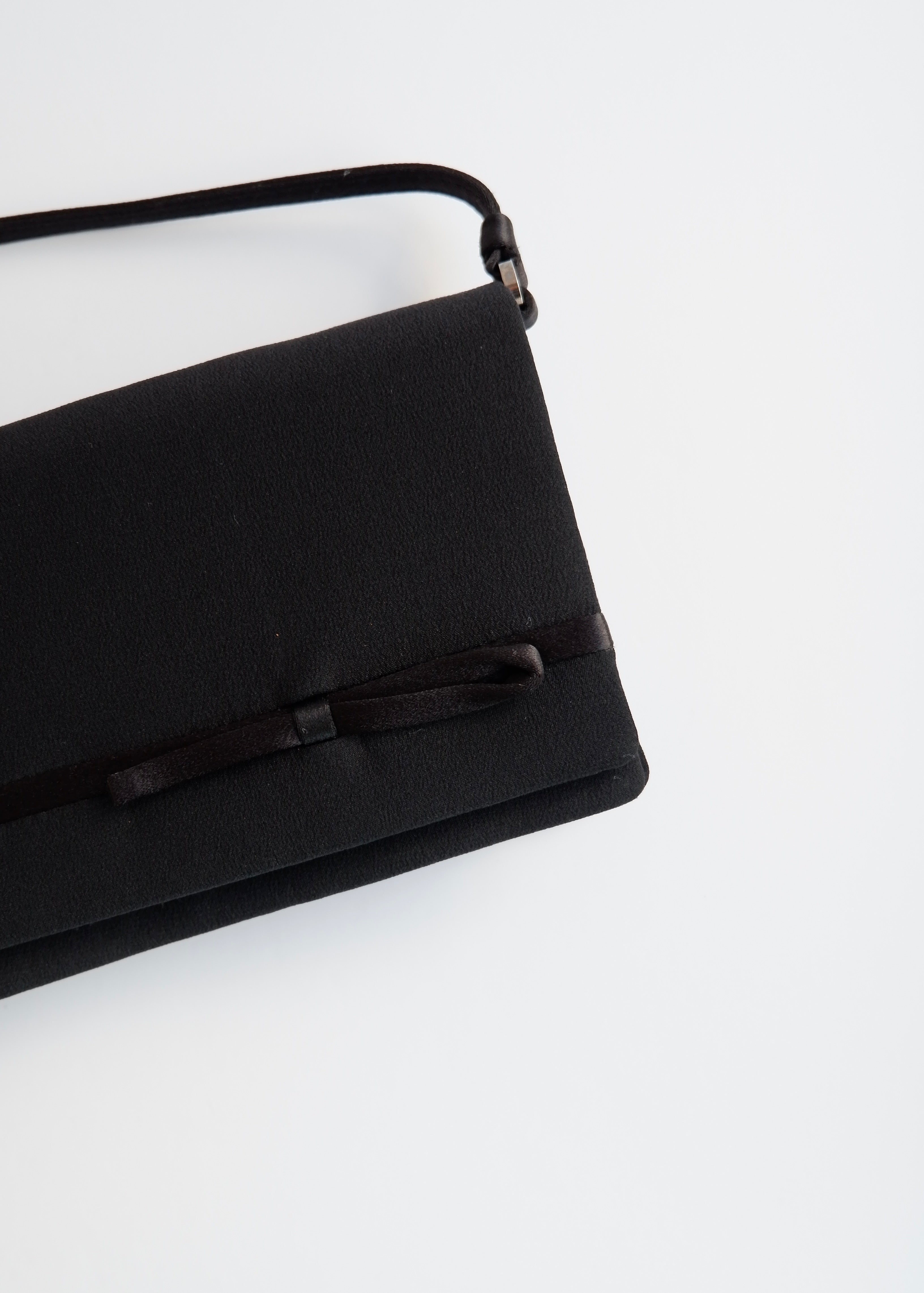 Authentic Preowned Prada Black Satin Bow Detail Handbag