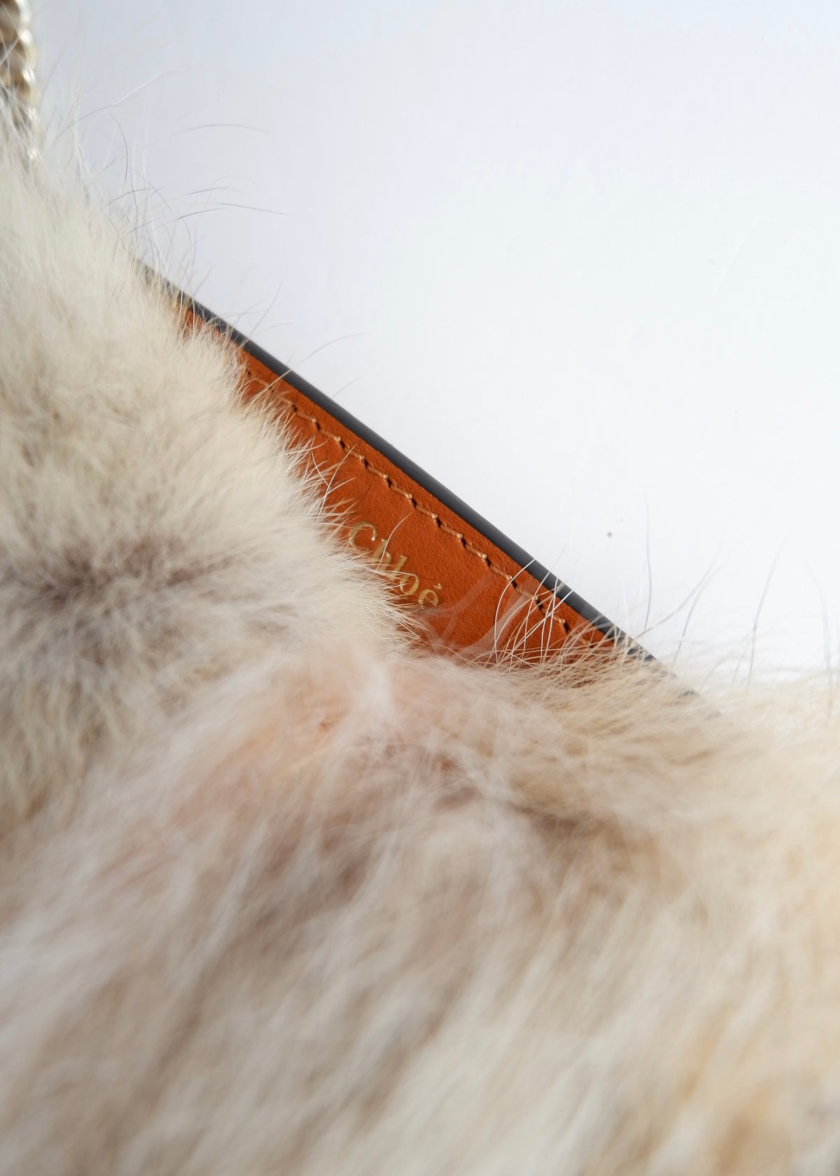 Preowned Chloé Brown Leather/ Fur Georgia Belt Bag