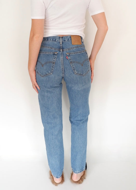 Levis Vintage 512 Medium Light Wash High Waist Jeans - 26