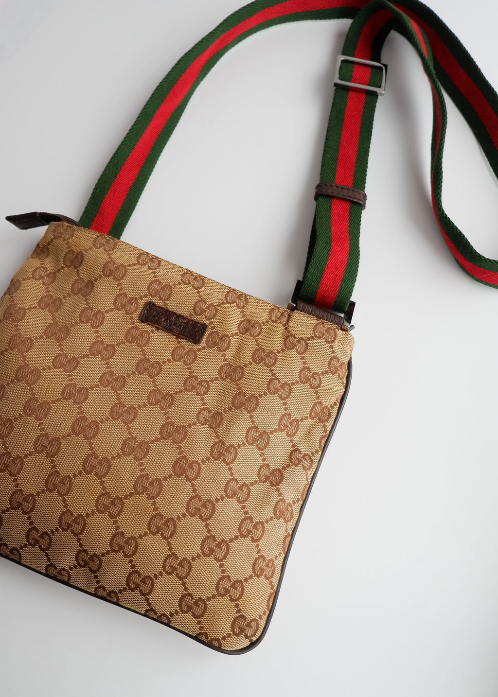 Authentic Preowned Gucci GG Canvas Sherry Line Crossbody Bag