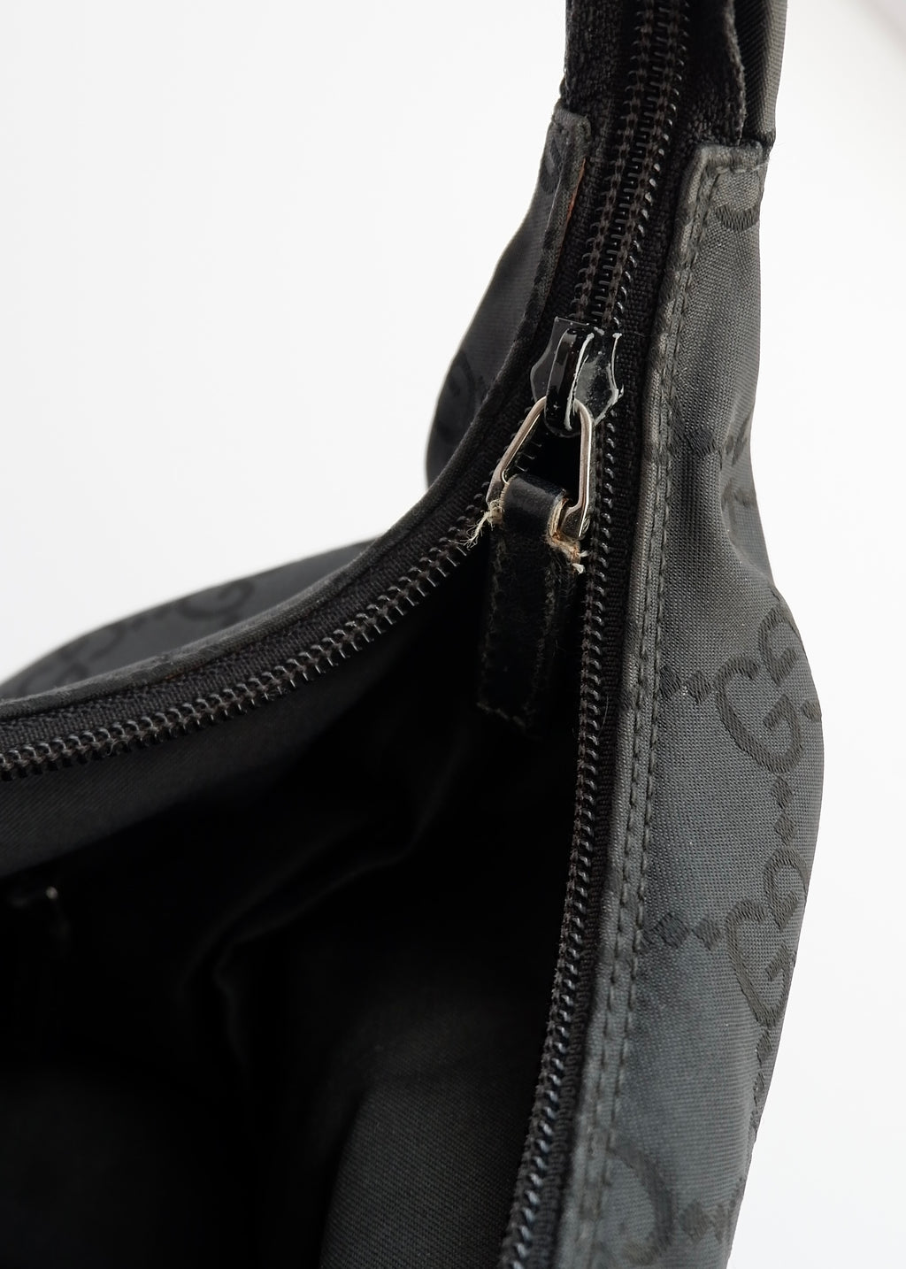 Authentic Preowned Gucci Black GG Nylon Side Pocket Shoulder Bag