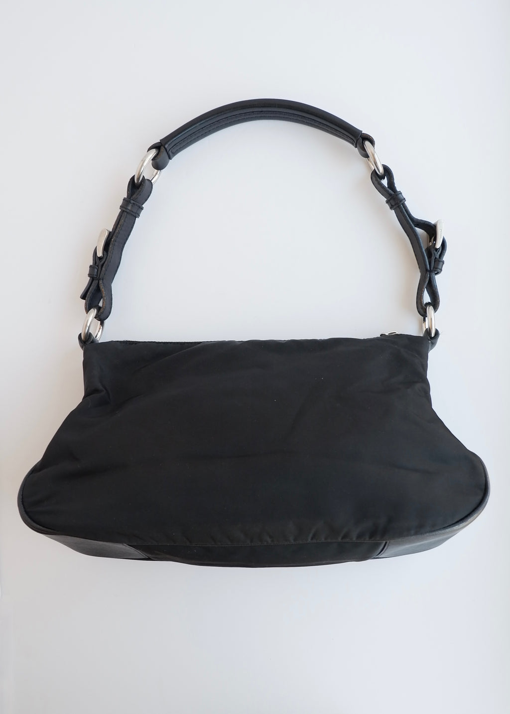 Authentic Preowned Prada Black Nylon Hobo/ Leather Strap Shoulder