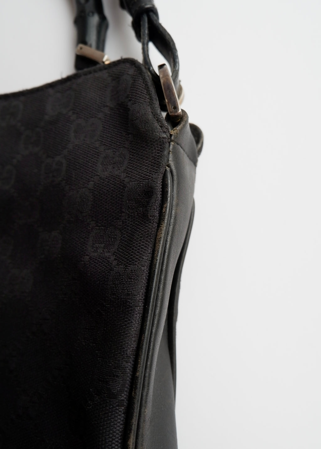 Authentic Preowned Gucci Black GG Canvas Two Strap Shoulder Bag
