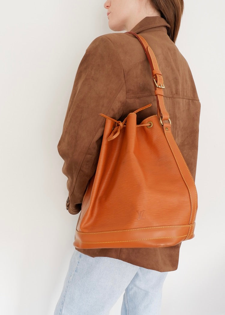 Authentic Preowned Louis Vuitton Brown Leather Epi Noe