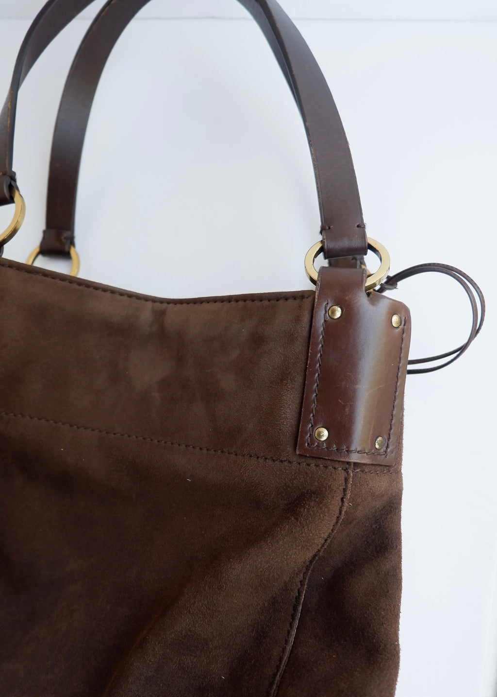 Sac à bandoulière hobo Gucci en daim marron authentique d'occasion