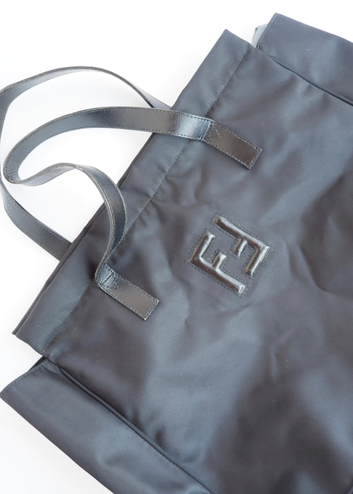 Authentique Sac Cabas Fendi Noir en Nylon FF d'occasion