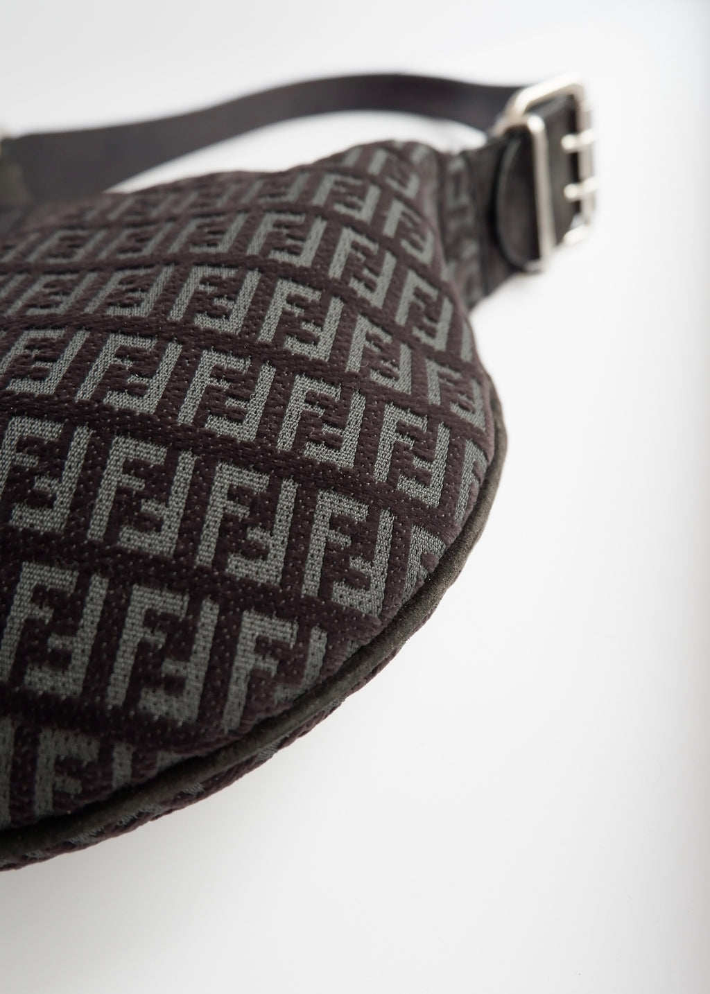 Authentic Preowned Fendi Black Suede Zucchino Oyster Shoulder Bag
