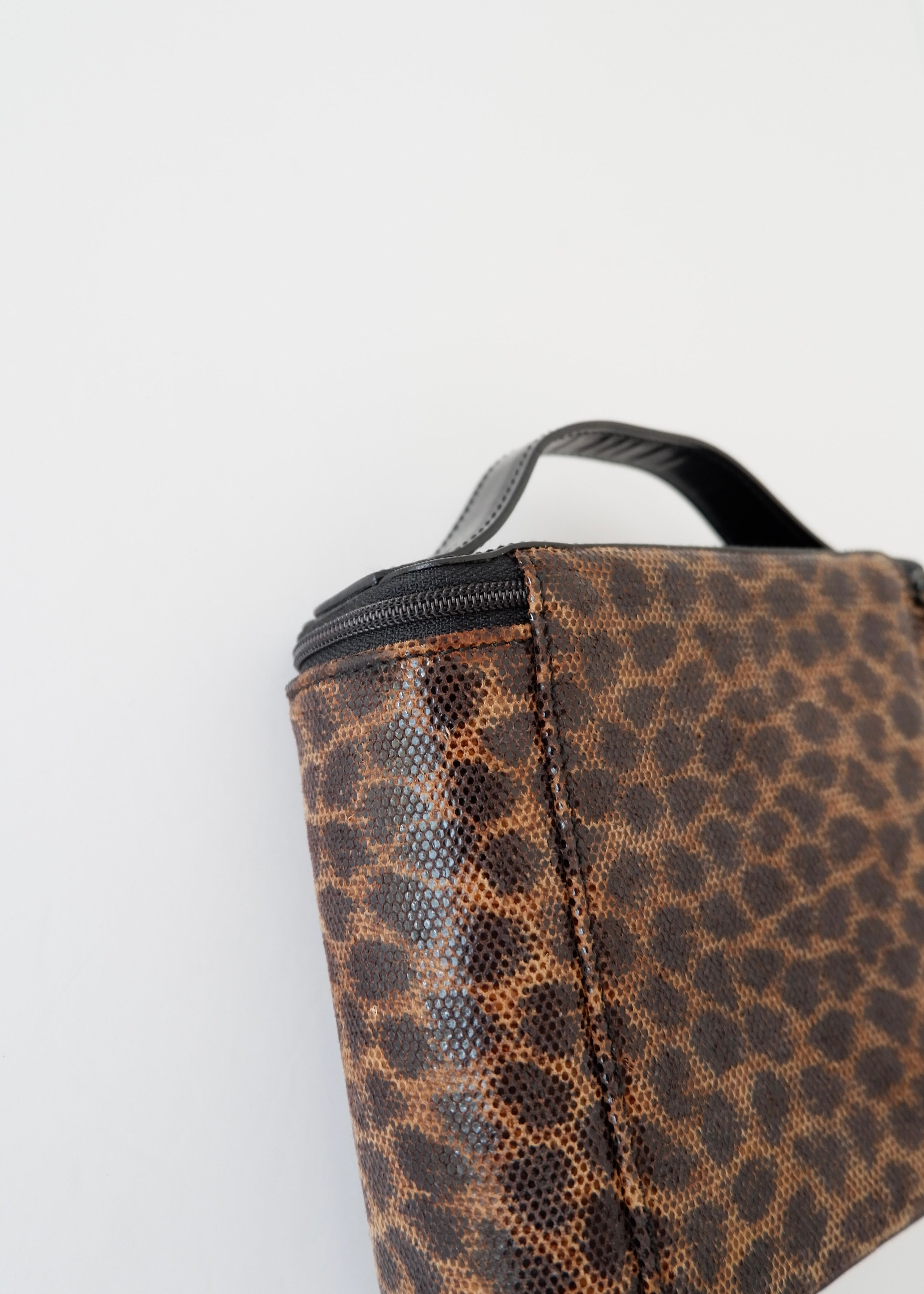 Authentic Preowned Vintage Loewe Animal Print Top Handle Vanity Bag