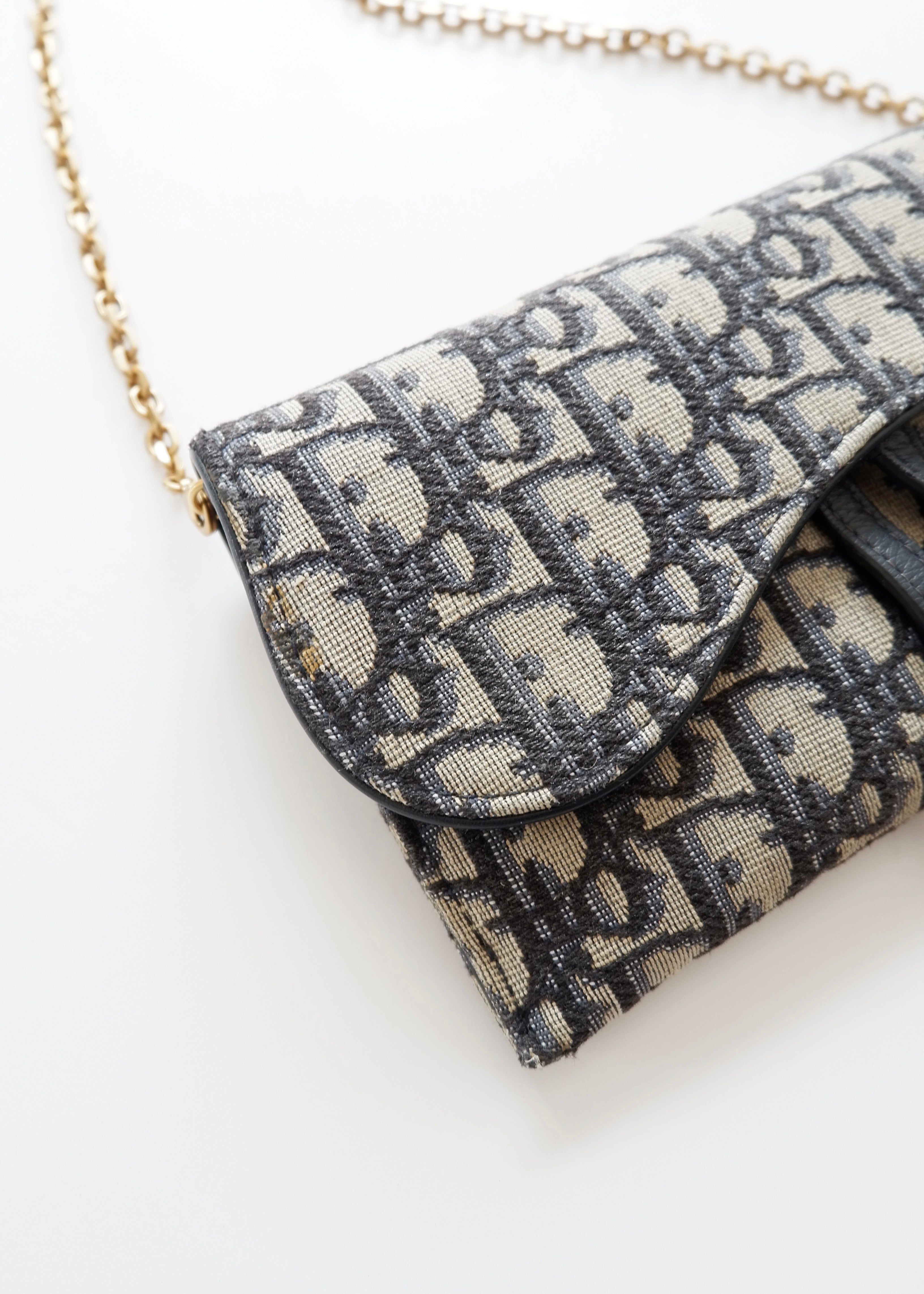 Authentic Preowned Dior Navy Oblique WOC Crossbody Bag