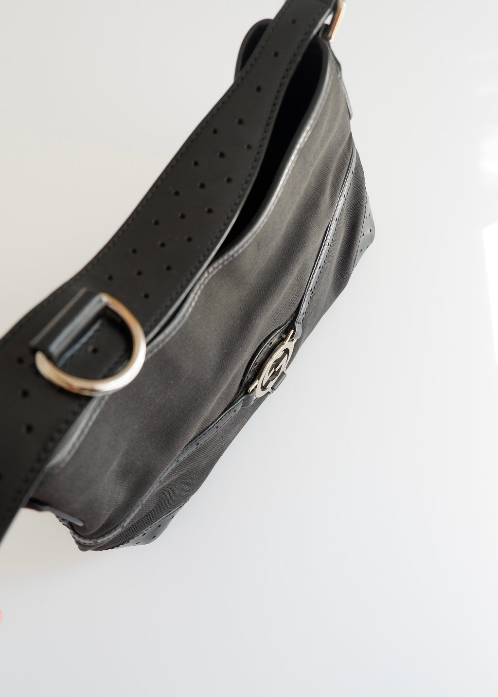 Authentic Preowned Gucci Black Canvas/Leather G Dollar Shoulder Bag