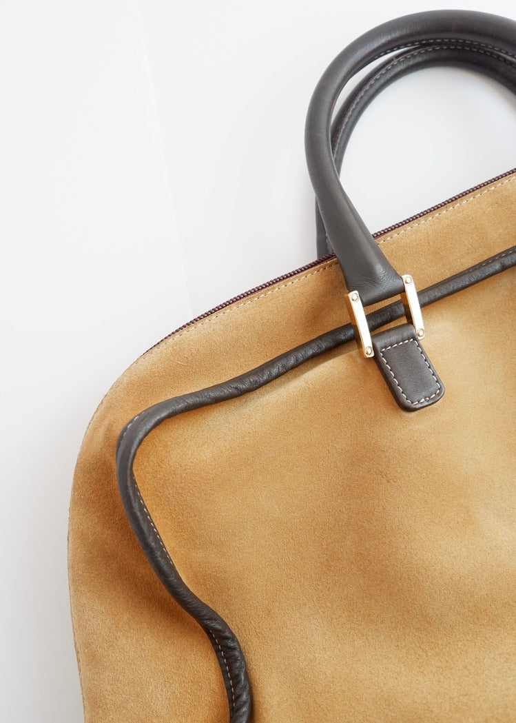 Sac à main Loewe Amazona Grand Modèle en Daim Marron Authentique d'Occasion