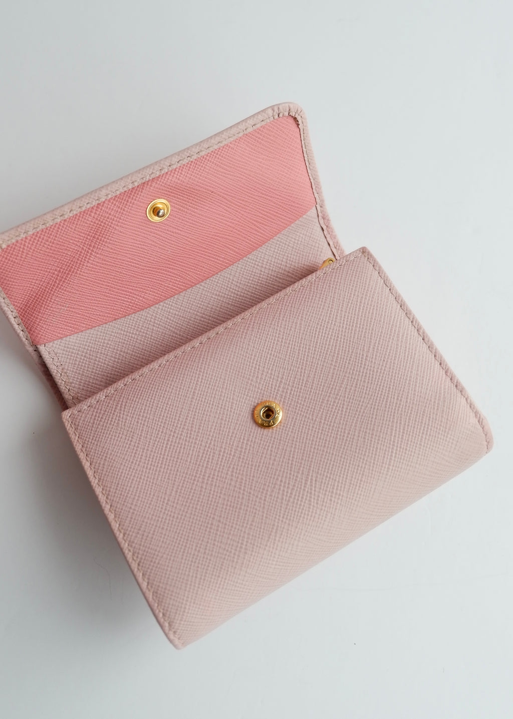 Authentic Preowned Prada Baby Pink Saffiano Leather Bi Fold Wallet