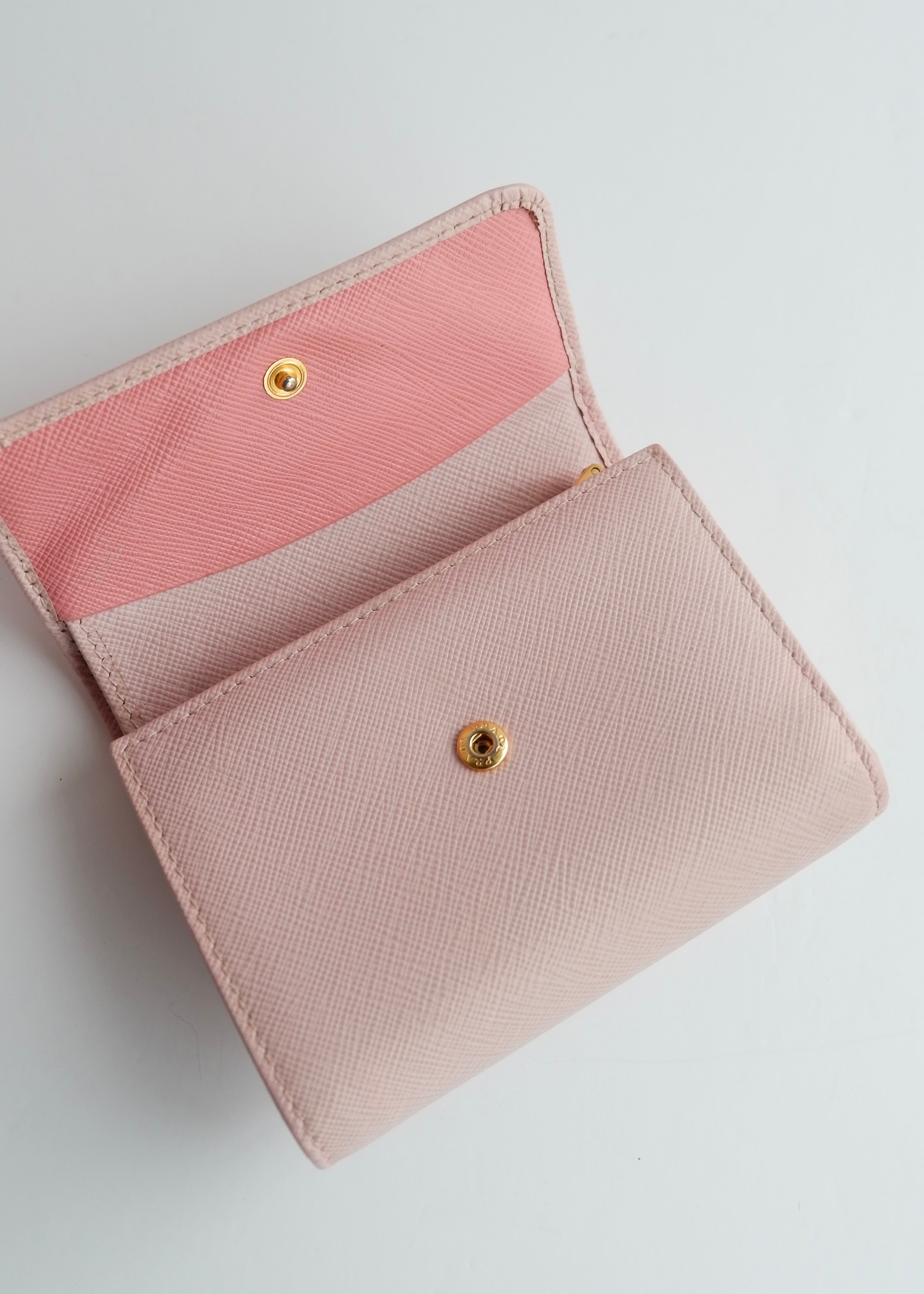 Authentic Preowned Prada Baby Pink Saffiano Leather Bi Fold Wallet