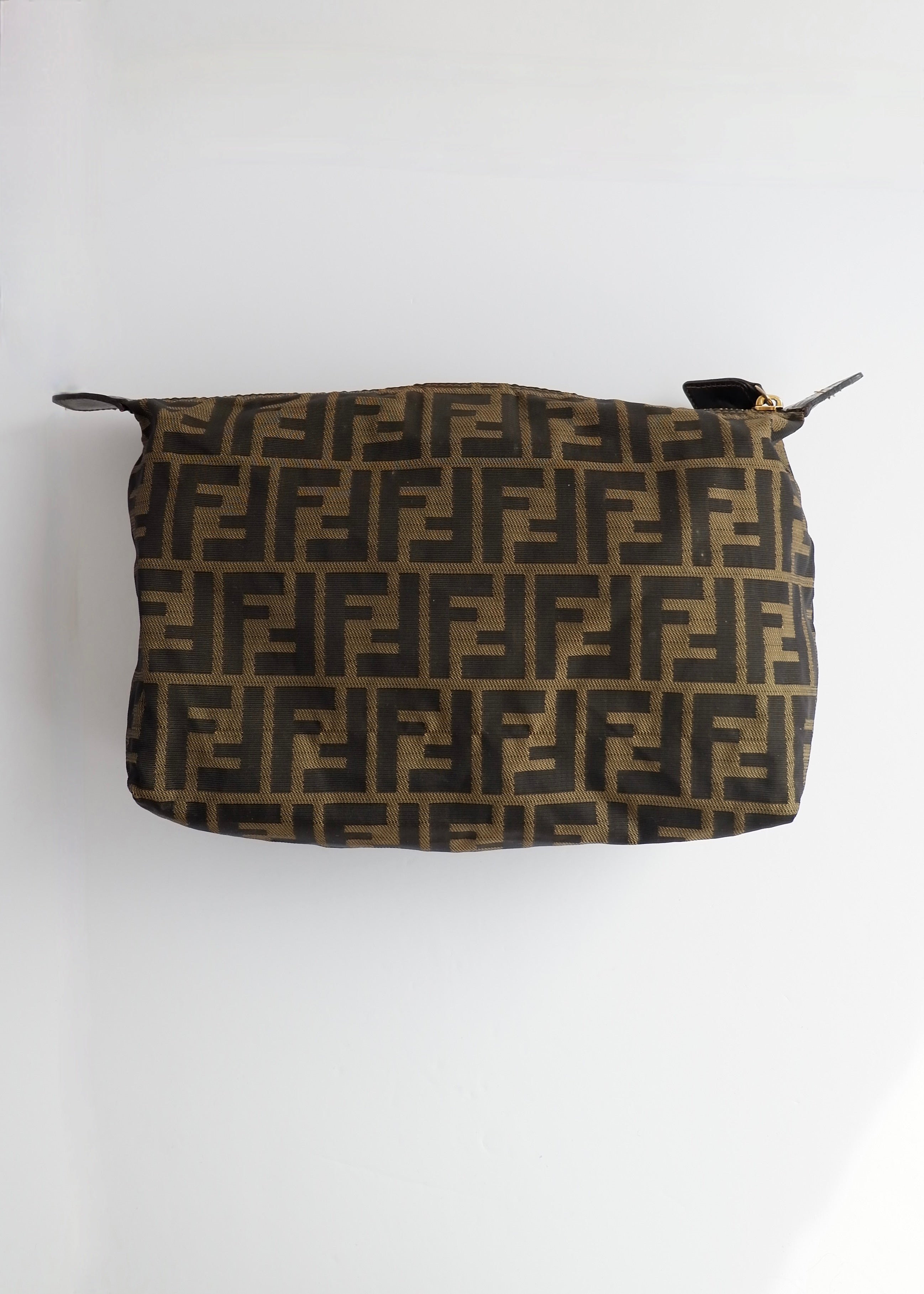 Authentic Preowned Vintage Fendi Brown Zucca Pouch