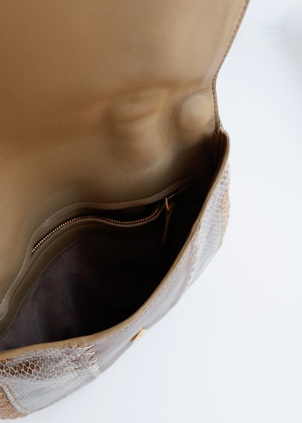 Sac à main en cuir embossé marron/beige Bottega Veneta d'occasion authentique