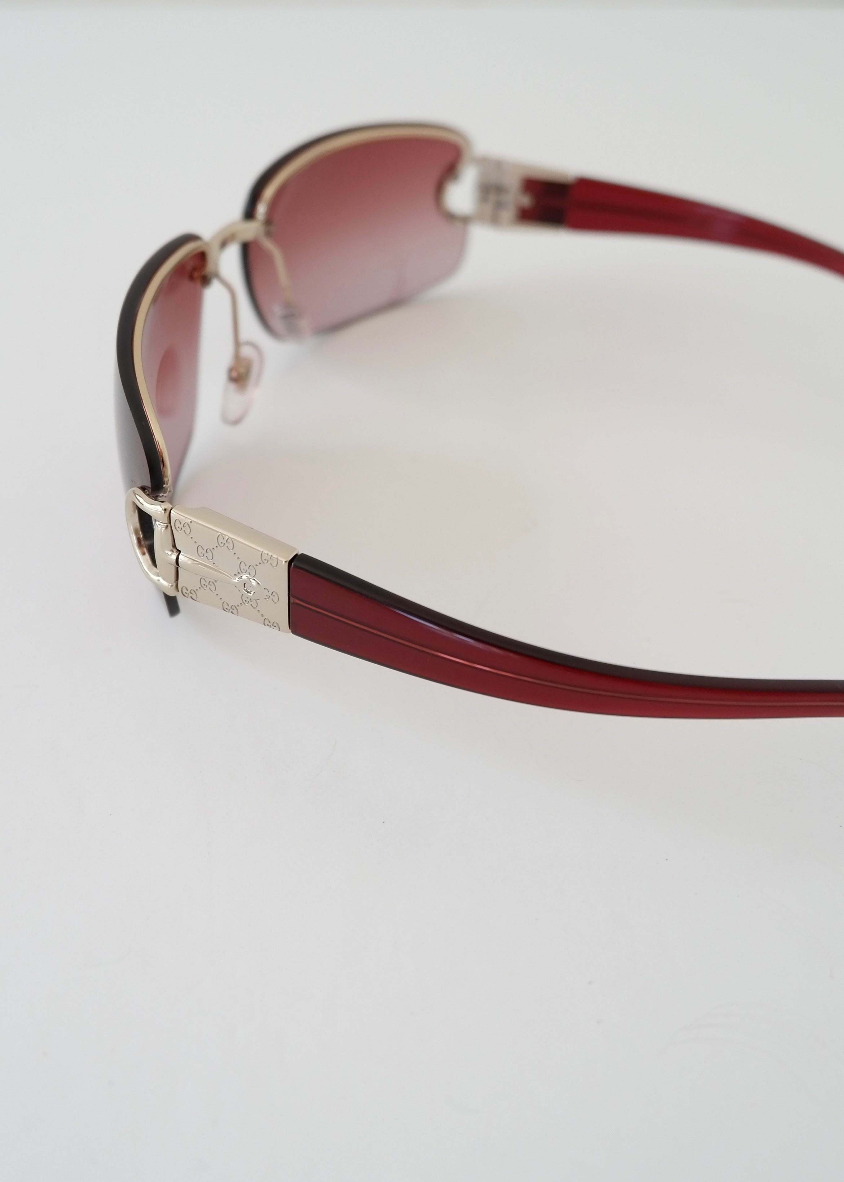 Authentic Preowned Gucci Burgundy Frameless Sunglasses