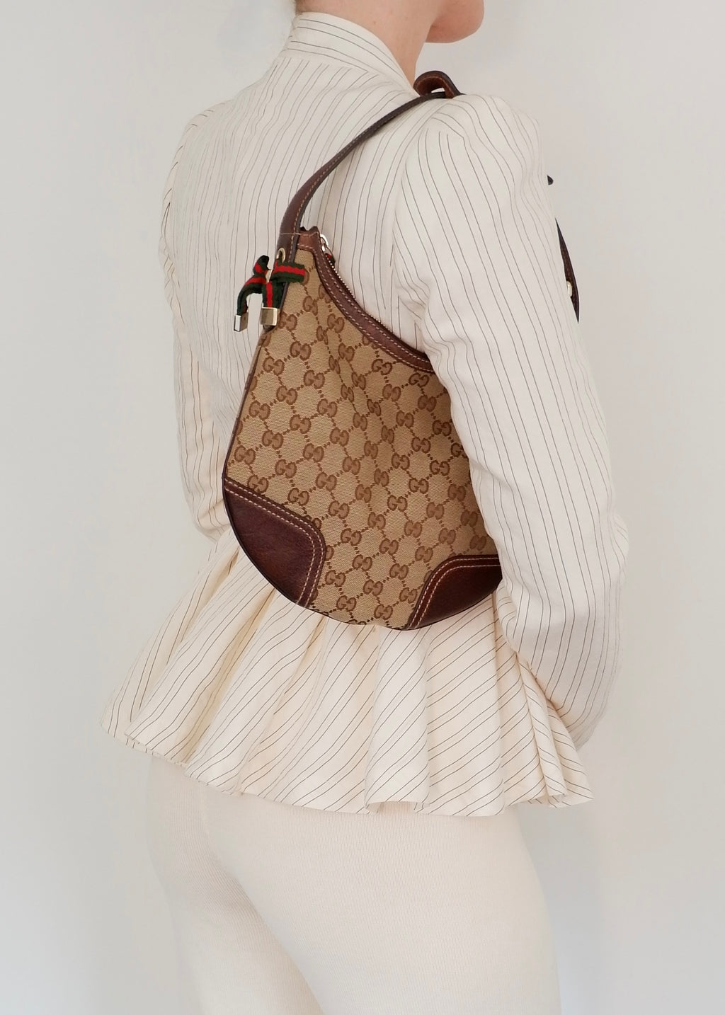 Preowned Gucci Brown GG Canvas Princy Shoulder Bag