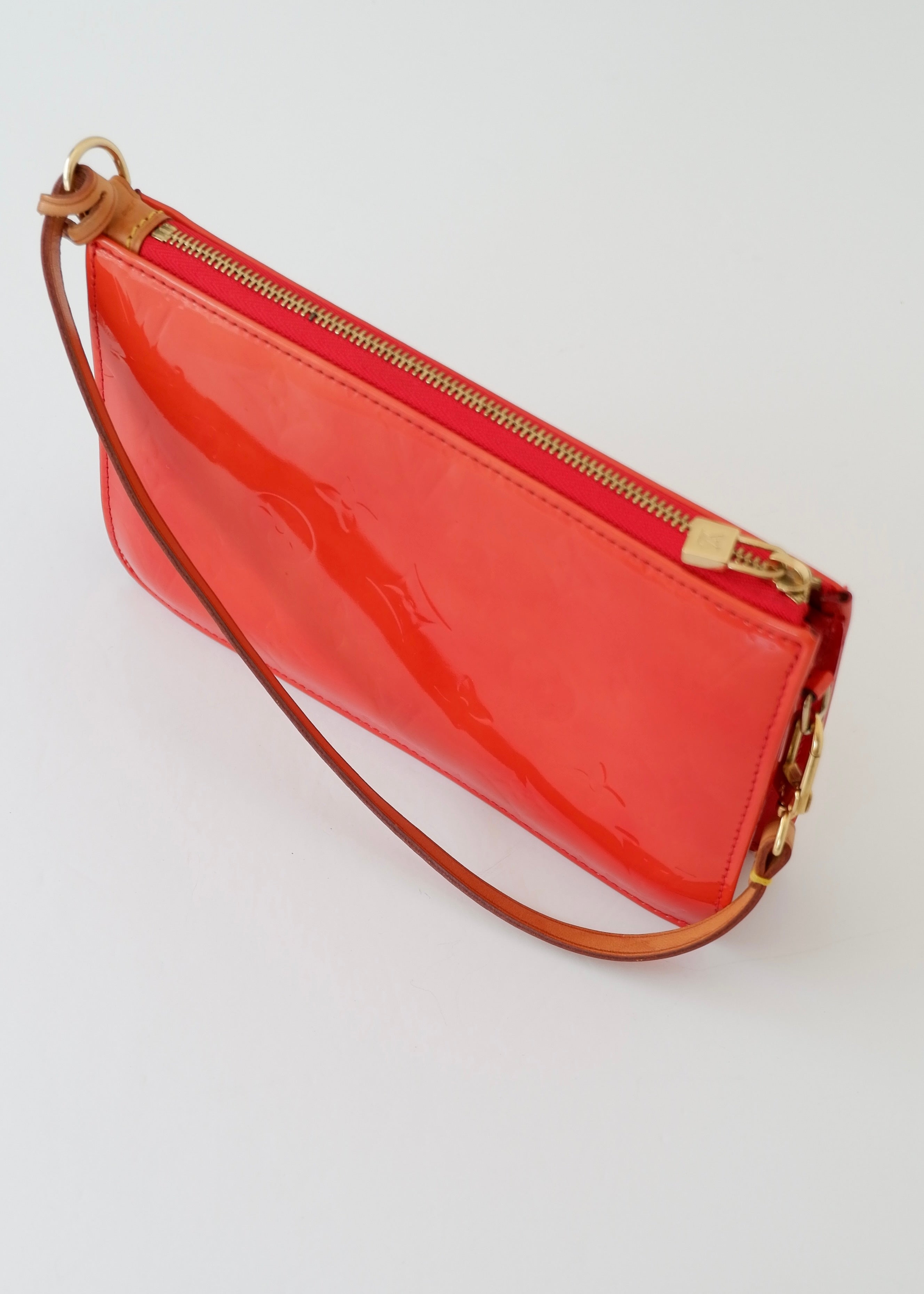 Authentic Preowned Louis Vuitton Red Vernis Lexington Pochette Shoulder Bag