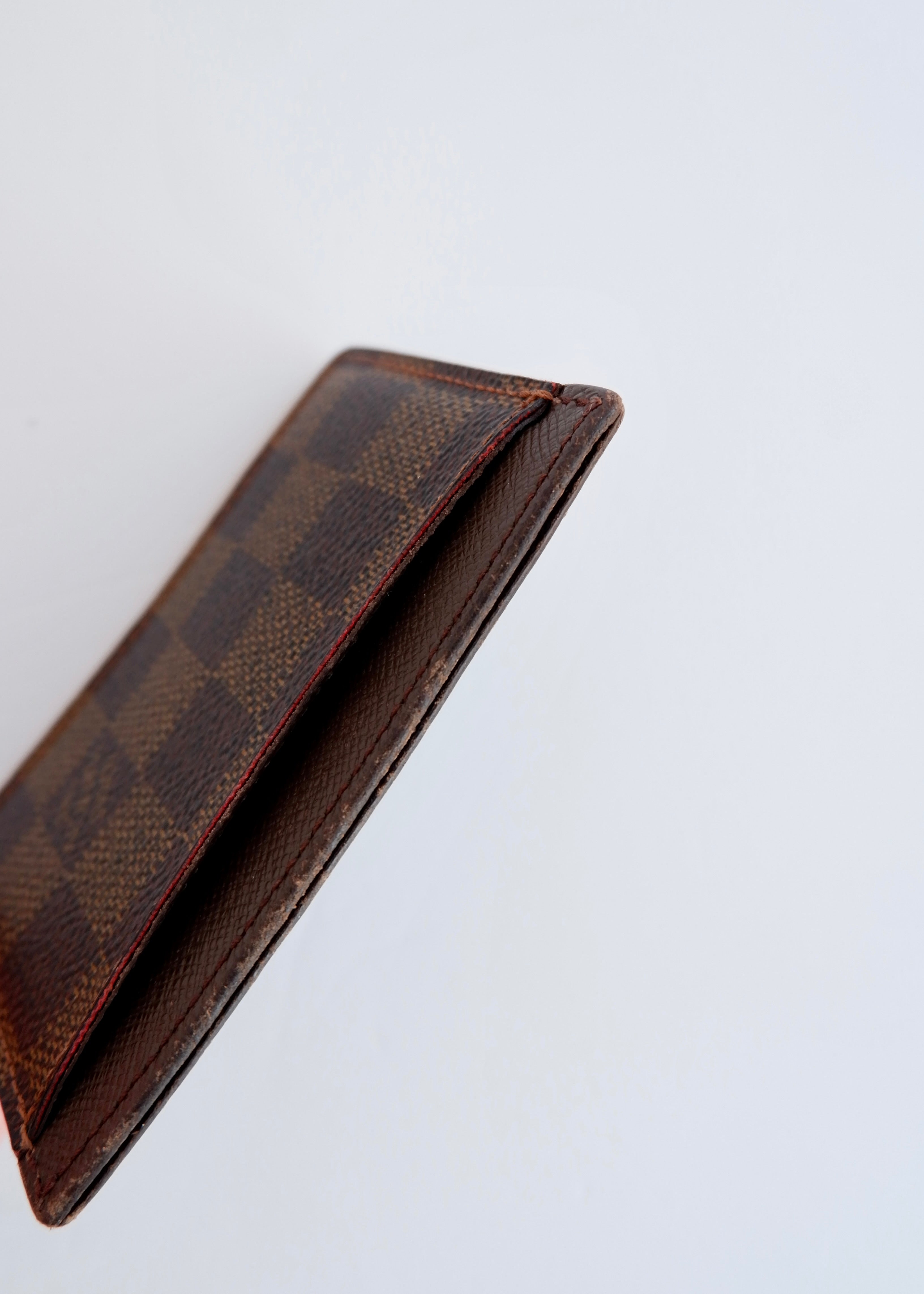 Authentique porte-cartes Louis Vuitton Damier Ebene d'occasion